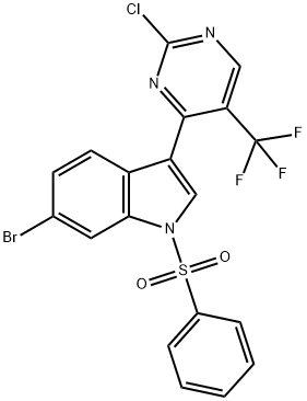 6-Bromo-3-(2-chloro-5-(trifluoromethyl)pyrimidin-4-yl)-1-(phenylsulfonyl)-1H-indole Structure