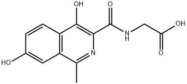Glycine, N-[(4,7-dihydroxy-1-methyl-3-isoquinolinyl)carbonyl]- Structure
