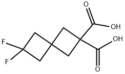 Spiro[3.3]heptane-2,2-dicarboxylic acid, 6,6-difluoro- Structure