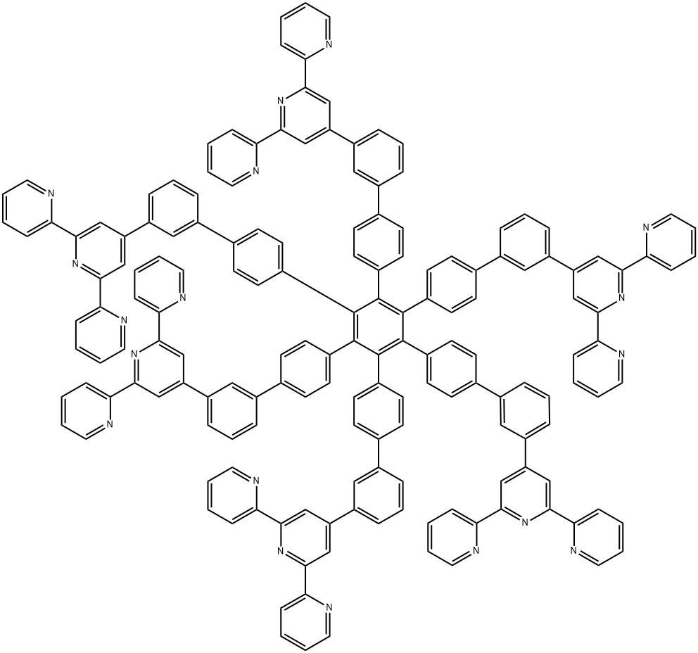 1,2,3,4,5,6-hexa (4'-biphenyl-3'-tripyridinyl) benzene 구조식 이미지