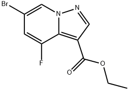 Pyrazolo[1,5-a]pyridine-3-carboxylic acid, 6-bromo-4-fluoro-, ethyl ester 구조식 이미지