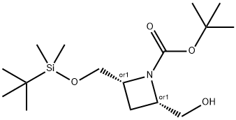 cis-1-Boc-2-(tert-butyl-dimethyl-silanyloxymethyl)-4-hydroxymethyl-azetidine Structure