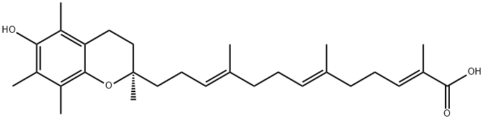 2,6,10-Tridecatrienoic acid, 13-[(2R)-3,4-dihydro-6-hydroxy-2,5,7,8-tetramethyl-2H-1-benzopyran-2-yl]-2,6,10-trimethyl-, (2E,6E,10E)- Structure