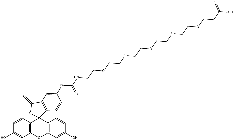 Fluorescein-PEG5-Acid Structure