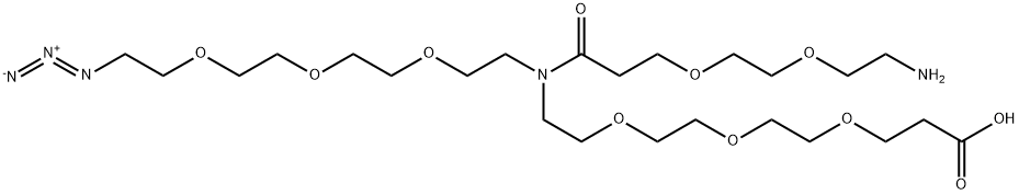 N-(Azido-PEG3)-N-(PEG2-amine)-PEG3-acid Structure