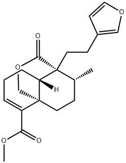 3H-4,8a-Propano-1H-2-benzopyran-8-carboxylic acid, 4-[2-(3-furanyl)ethyl]-4,4a,5,6-tetrahydro-11-methyl-3-oxo-, methyl ester, (4R,4aS,8aS,11R)- Structure