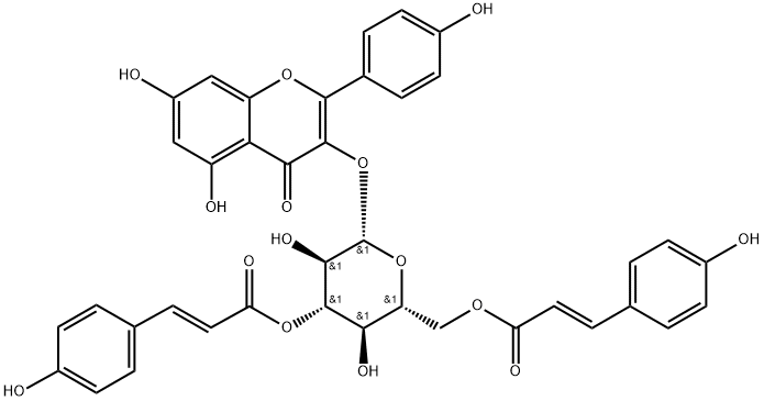 Kaempferol 3-O-(3",6"-di-O-E-
p-coumaroyl)-β-D-glucopyranoside Structure