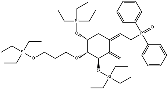 Phosphine oxide, [(2Z)-2-[(3R,4R,5R)-2-methylene-3,5-bis[(triethylsilyl)oxy]-4-[3-[(triethylsilyl)oxy]propoxy]cyclohexylidene]ethyl]diphenyl- 구조식 이미지