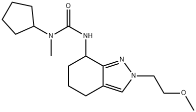 Urea, N-cyclopentyl-N-methyl-N'-[4,5,6,7-tetrahydro-2-(2-methoxyethyl)-2H-indazol-7-yl]- Structure