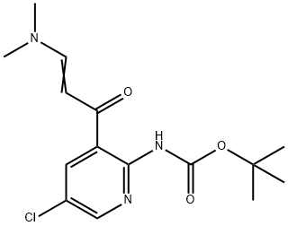 tert-Butyl (5-chloro-3-(3-(dimethylamino)acryloyl)pyridin-2-yl)carbamate Structure