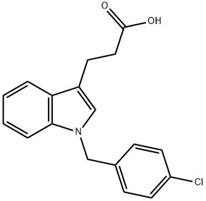 1H-Indole-3-propanoic acid, 1-[(4-chlorophenyl)methyl]- 구조식 이미지