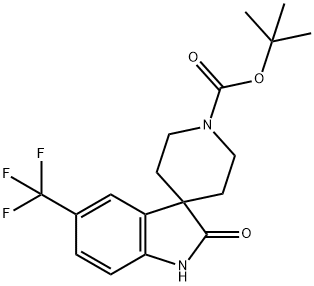 Spiro[3H-indole-3,4'-piperidine]-1'-carboxylic acid, 1,2-dihydro-2-oxo-5-(trifluoromethyl)-, 1,1-dimethylethyl ester Structure