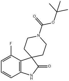 Spiro[3H-indole-3,4'-piperidine]-1'-carboxylic acid, 4-fluoro-1,2-dihydro-2-oxo-, 1,1-dimethylethyl ester Structure