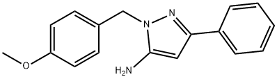 1H-Pyrazol-5-amine, 1-[(4-methoxyphenyl)methyl]-3-phenyl- 구조식 이미지