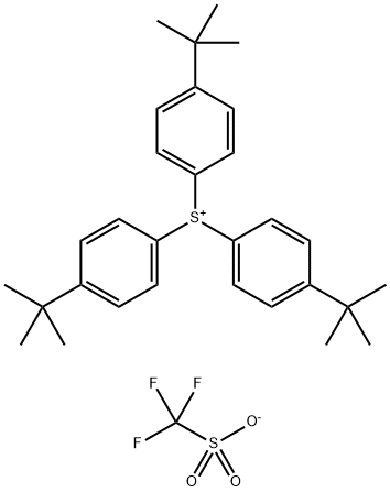 Sulfonium, tris[4-(1,1-dimethylethyl)phenyl]-, 1,1,1-trifluoromethanesulfonate (1:1) 구조식 이미지