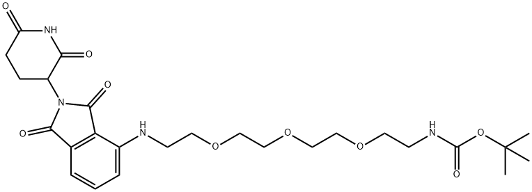 5,8,11-Trioxa-2-azatridecanoic acid, 13-[[2-(2,6-dioxo-3-piperidinyl)-2,3-dihydro-1,3-dioxo-1H-isoindol-4-yl]amino]-, 1,1-dimethylethyl ester Structure