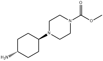 1-Piperazinecarboxylic acid, 4-(trans-4-aminocyclohexyl)-, methyl ester Structure