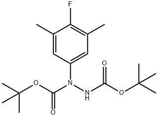 1,2-Hydrazinedicarboxylic acid, 1-(4-fluoro-3,5-dimethylphenyl)-, 1,2-bis(1,1-dimethylethyl) ester Structure