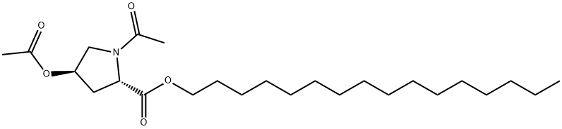 L-Proline, 1-acetyl-4-(acetyloxy)-, hexadecyl ester, (4R)- Structure