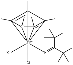 Titanium, dichloro[(1,2,3,4,5-η)-1,2,3,4,5-pentamethyl-2,4-cyclopentadien-1-yl](2,2,4,4-tetramethyl-3-pentaniminato)- 구조식 이미지