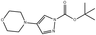 1H-Pyrazole-1-carboxylic acid, 4-(4-morpholinyl)-, 1,1-dimethylethyl ester Structure