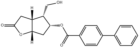 [1,1'-Biphenyl]-4-carboxylic acid, (3aR,4R,5R,6aS)-hexahydro-4-(hydroxymethyl)-2-oxo-2H-cyclopenta[b]furan-5-yl ester 구조식 이미지