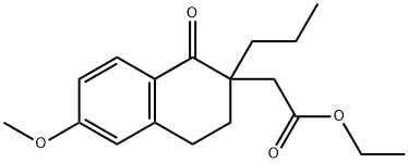 Ethyl 2-(6-methoxy-1-oxo-2-propyl-1,2,3,4-tetrahydronaphthalen-2-yl)acetate Structure