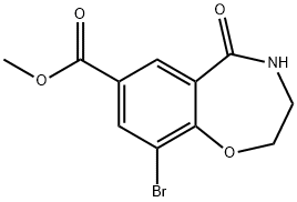 1,4-Benzoxazepine-7-carboxylic acid, 9-bromo-2,3,4,5-tetrahydro-5-oxo-, methyl ester Structure