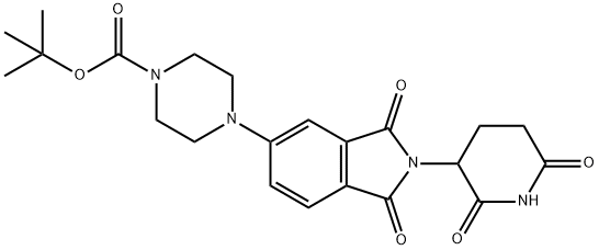 1-Piperazinecarboxylic acid, 4-[2-(2,6-dioxo-3-piperidinyl)-2,3-dihydro-1,3-dioxo-1H-isoindol-5-yl]-, 1,1-dimethylethyl ester 구조식 이미지