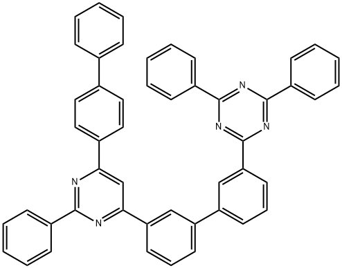 1,3,5-Triazine, 2-[3'-(6-[1,1'-biphenyl]-4-yl-2-phenyl-4-pyrimidinyl)[1,1'-biphenyl]-3-yl]-4,6-diphenyl- Structure