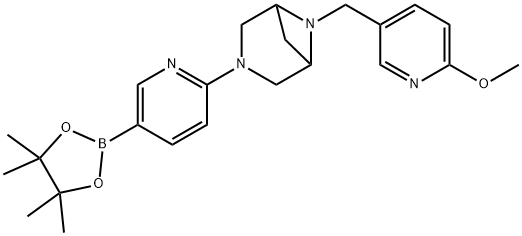 3,6-Diazabicyclo[3.1.1]heptane, 6-[(6-methoxy-3-pyridinyl)methyl]-3-[5-(4,4,5,5-tetramethyl-1,3,2-dioxaborolan-2-yl)-2-pyridinyl]- Structure