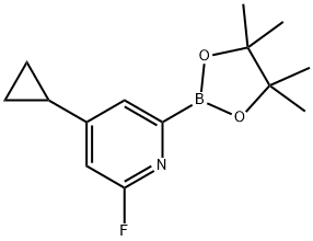 Pyridine, 4-cyclopropyl-2-fluoro-6-(4,4,5,5-tetramethyl-1,3,2-dioxaborolan-2-yl)- Structure