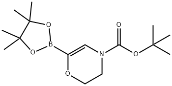 4H-1,4-Oxazine-4-carboxylic acid, 2,3-dihydro-6-(4,4,5,5-tetramethyl-1,3,2-dioxaborolan-2-yl)-, 1,1-dimethylethyl ester 구조식 이미지