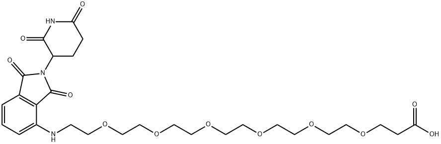Propanoic acid, 3-[[17-[[2-(2,6-dioxo-3-piperidinyl)-2,3-dihydro-1,3-dioxo-1H-isoindol-4-yl]amino]-3,6,9,12,15-pentaoxaheptadec-1-yl]oxy]- Structure
