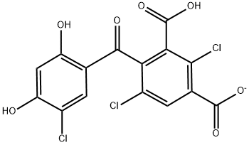 1,3-Benzenedicarboxylic acid, 2,5-dichloro-4-(5-chloro-2,4-dihydroxybenzoyl)-, ion(1-) Structure