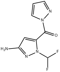 1-(difluoromethyl)-5-(1H-pyrazol-1-ylcarbonyl)-1H-pyrazol-3-amine Structure