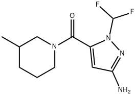 1-(difluoromethyl)-5-[(3-methylpiperidin-1-yl)carbonyl]-1H-pyrazol-3-amine Structure