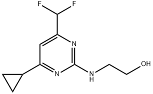 2-{[4-cyclopropyl-6-(difluoromethyl)pyrimidin-2-yl]amino}ethanol Structure