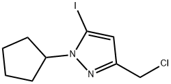 3-(chloromethyl)-1-cyclopentyl-5-iodo-1H-pyrazole Structure