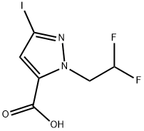 1-(2,2-difluoroethyl)-3-iodo-1H-pyrazole-5-carboxylic acid Structure