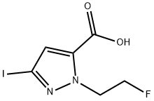 1-(2-fluoroethyl)-3-iodo-1H-pyrazole-5-carboxylic acid Structure