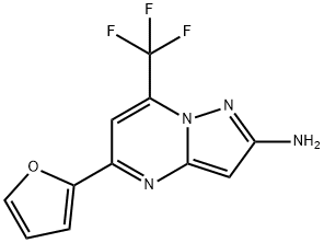 5-(2-furyl)-7-(trifluoromethyl)pyrazolo[1,5-a]pyrimidin-2-amine Structure