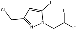 3-(chloromethyl)-1-(2,2-difluoroethyl)-5-iodo-1H-pyrazole Structure