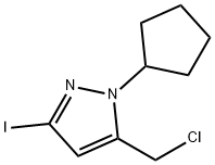 5-(chloromethyl)-1-cyclopentyl-3-iodo-1H-pyrazole Structure