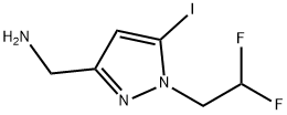 1-[1-(2,2-difluoroethyl)-5-iodo-1H-pyrazol-3-yl]methanamine Structure