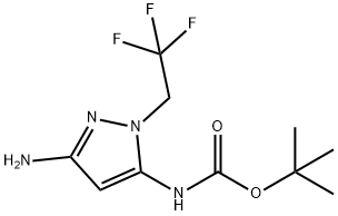 tert-butyl [3-amino-1-(2,2,2-trifluoroethyl)-1H-pyrazol-5-yl]carbamate Structure