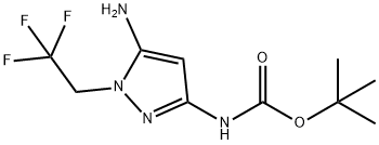 tert-butyl [5-amino-1-(2,2,2-trifluoroethyl)-1H-pyrazol-3-yl]carbamate Structure