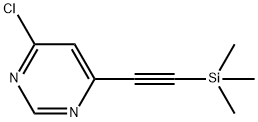 Pyrimidine, 4-chloro-6-[2-(trimethylsilyl)ethynyl]- 4-chloro-6-((trimethylsilyl)ethynyl)pyrimidine Structure