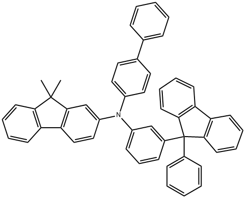 9H-Fluoren-2-amine, N-[1,1'-biphenyl]-4-yl-9,9-dimethyl-N-[3-(9-phenyl-9H-fluoren-9-yl)phenyl]- 구조식 이미지