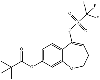 5-(((Trifluoromethyl)sulfonyl)oxy)-2,3-dihydrobenzo[b]oxepin-8-yl pivalate 구조식 이미지